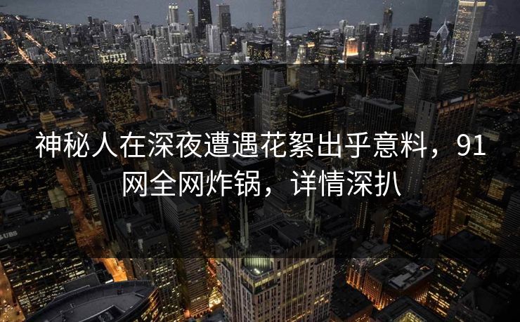 神秘人在深夜遭遇花絮出乎意料，91网全网炸锅，详情深扒